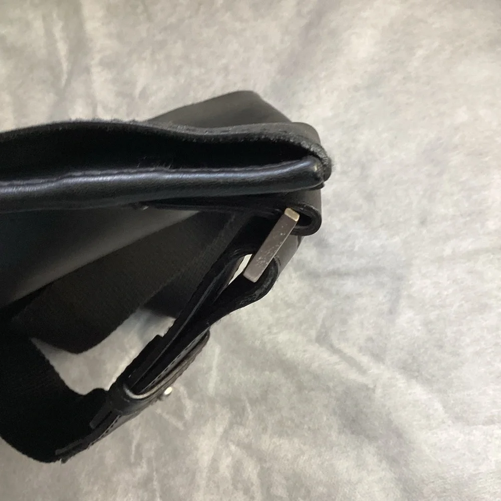 Salvatore Ferragamo Black Embossed Leather Shoulder Bag